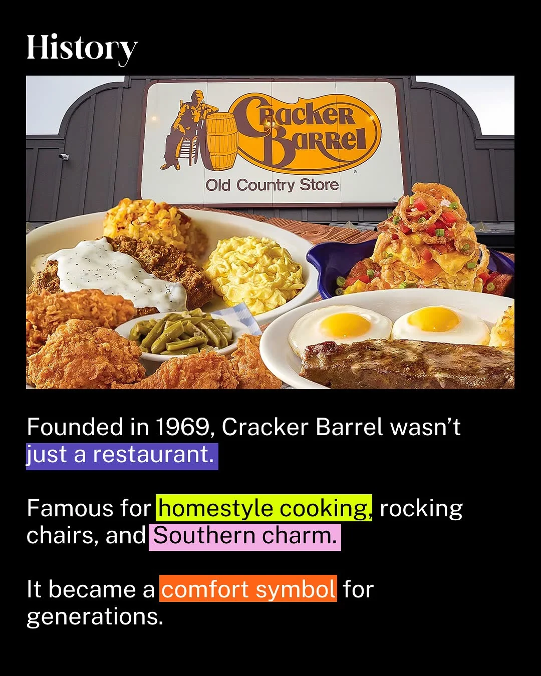 How I would have handled the Cracker Barrel rebrand — original Instagram carousel, slide 2 of 10